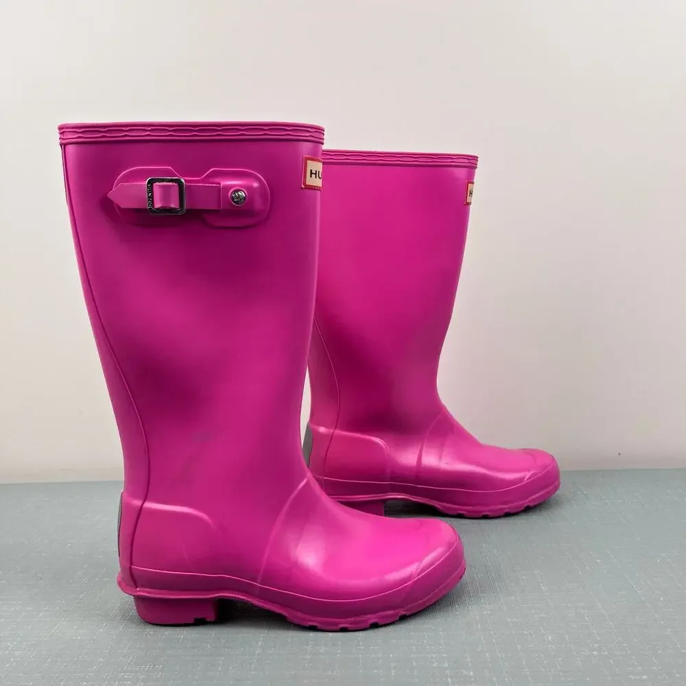 Hunter Kids Original Gloss Tall Rain Boots Pink 3